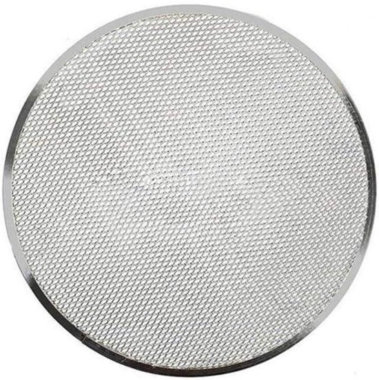 Pizzaplaat Aluminium - Pizzascherm Bakplaat - Brood Bakken - Naadloos Ontwerp - 35.5 cm - Zilver