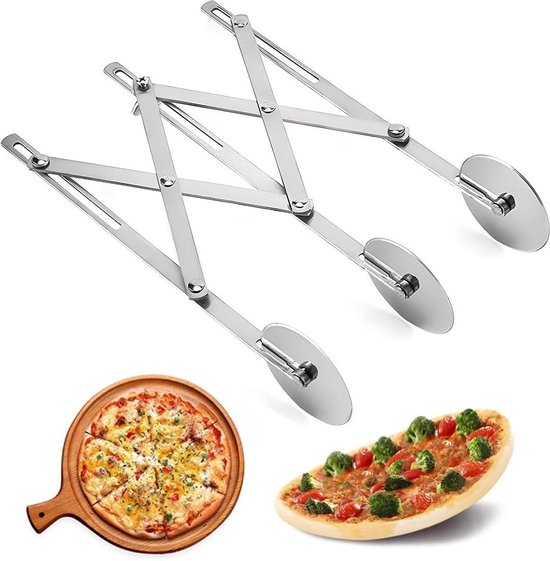 Pizzasnijder - 3 wielen snijwieltjes - roestvrij staal - deegsnijder roller - gebak cake-baksnijder - keukenbenodigdheden van Nafuk.