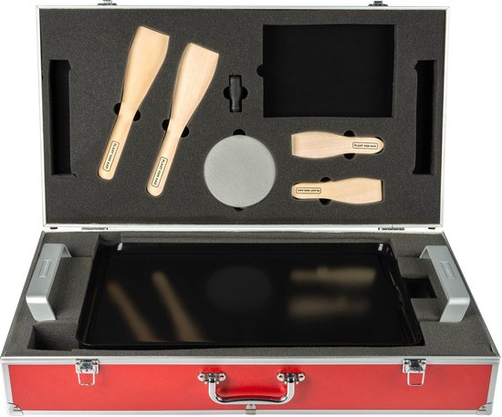 Plaat van Aad - Deluxe Grillplaat - 46x30cm - PFAS vrij Keramisch - met Opbergkist - extra dikke plaat - extra lang snoer