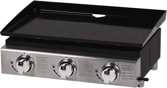 Plancha Gas Grill - Buitenkeuken Plaat - Buiten Koken - 3 Krachtige Branders - 59 x 55 x 23 cm
