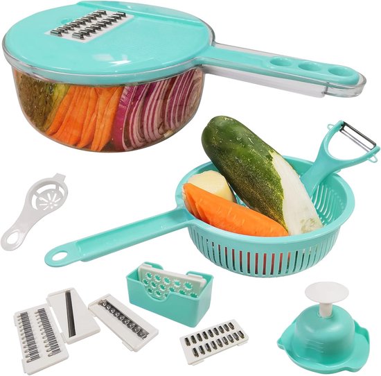 Plantaardige Chopper - Keuken Snijmachine - Snel Groenten Snijden - 5-in-1 Functionaliteit - 30x18x1 cm