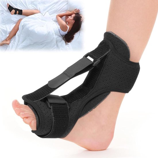 Plantaire Bandage, sportenkelbandje voor verstuiking, enkels, verstuiking, sokken met verstelbare riem, enkelorthese en nachtspalk, maat M