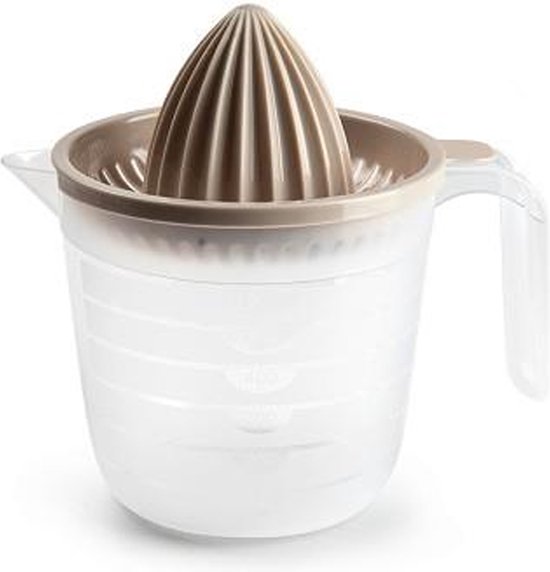 Plasticforte Sinaasappelpers/citruspers - Handmatig - kunststof - 16 x 15 cm - beige van Merkloos