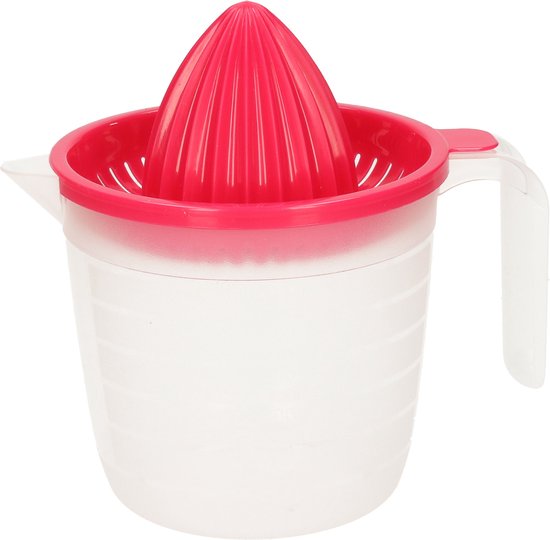 Plasticforte Sinaasappelpers/citruspers - Handmatig - kunststof - 16 x 15 cm - rood van Merkloos