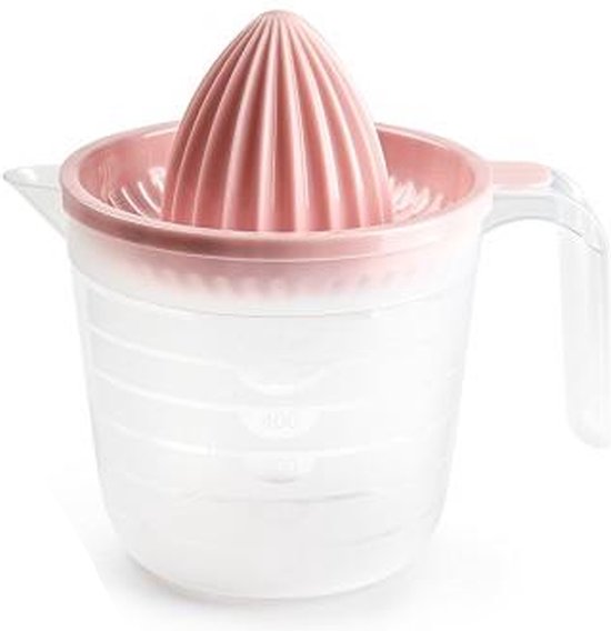 Plasticforte Sinaasappelpers/citruspers - Handmatig - kunststof - 16 x 15 cm - roze van Merkloos