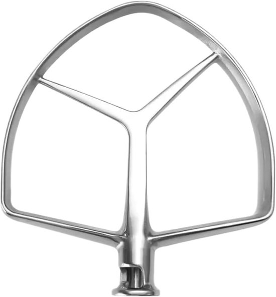 Platte Klopper - Mixer Accessoire - Bakken Maken - Maximaliseert Ingrediënt Contact - 7 Quart - Zilver
