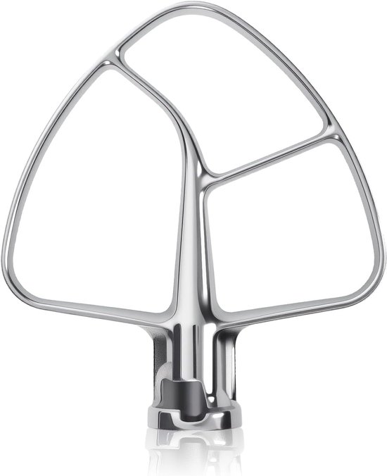 Platte mengspatel van roestvrij staal, geschikt voor de KitchenAid 5QT kantelmixer, gepolijste spatel, vaatwasmachinebestendig.