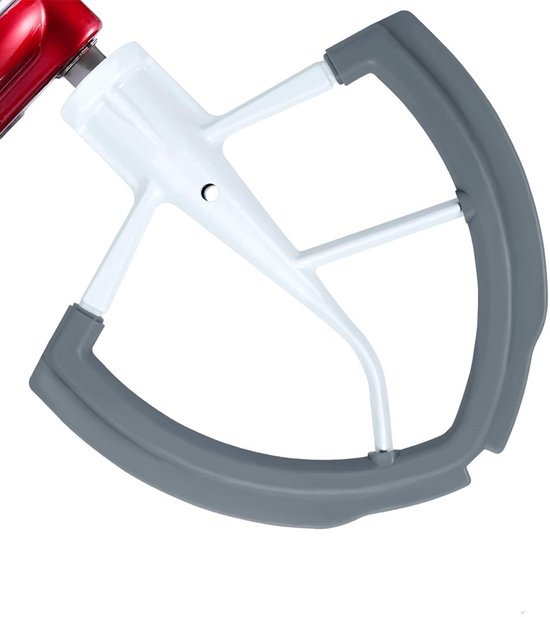 Platte Mixer - 18 X 17.5 Cm - Menghaak - Geschikt Voor Kitchenaid Blenders - Komschraper - Vaatwasmachinebestendig - Accessoire - Blenderaccessoires - Keukenaccessoires - Geschikt Voor Kitchenaid Apparaten Van 5,5-6 T - Wit van Merkloos