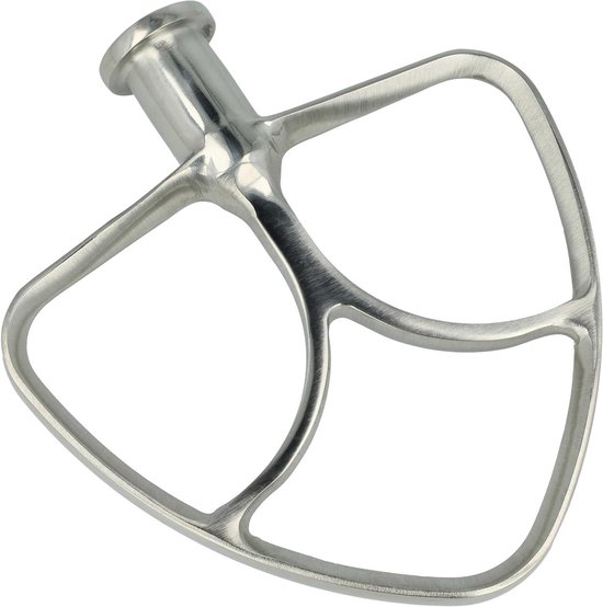 Platte Mixer - Roeropzetstuk Keukenmachine - Zwaar Deeg Mengen - Roestvrij Staal - 138 cm Breed - Zilver