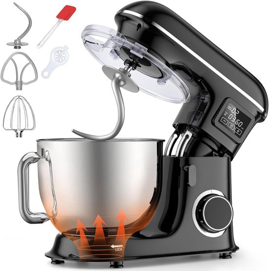 Ploutos® Keukenrobot - Keukenmachine - Keukenmixer - Zwart - 26cm x 40cm x 45cm Keukenrobot - Keukenmachine - Keukenmixer - Zwart - 26cm x 40cm x 45cm