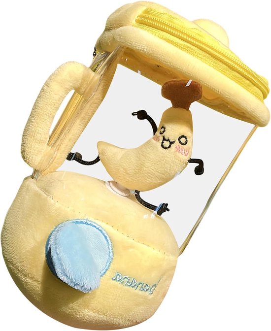 Pluche Speelgoed - Zacht Figuur - Decoratie en Knuffelen - Fruit Blender Vorm - 16 cm - Geel