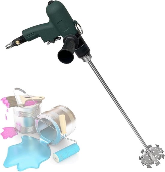 Pneumatische Mixer - Handroerder Verf - Materialen Mengen - Instelbare Snelheid - 60 cm - Zilver