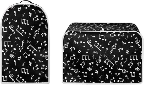Poceacles Musical Symbol Pattern Blender Cover and Toaster Cover for 2 Slice Small Kitchen Appliance Covers Dust and Fingerprint Protection Blender Cover, S