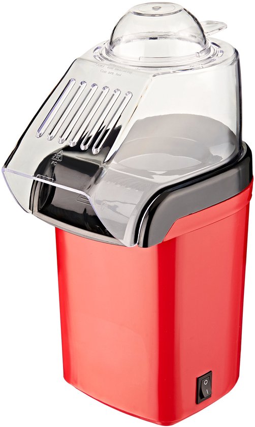 Popcorn Machine - Mini popcornmaker - Olievrije popcornmaker - Snelle popcorn - Automatische werking, handig voor thuisgebruik - Rood