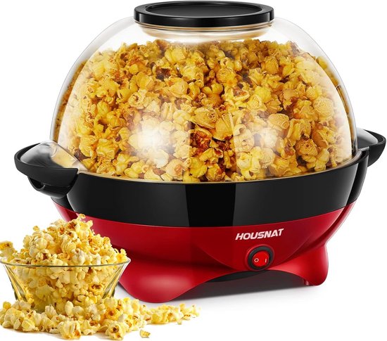 Popcorn Machine - Snack Maker - Thuis Films Kijken - Stille Werking - 5.5 Liter Capaciteit - Rood