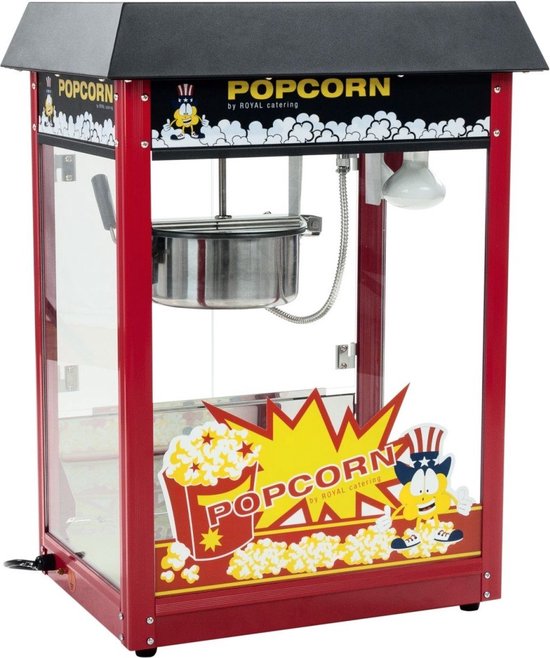 Popcornmachine - 1500 W - Zwart dak - Royal Catering