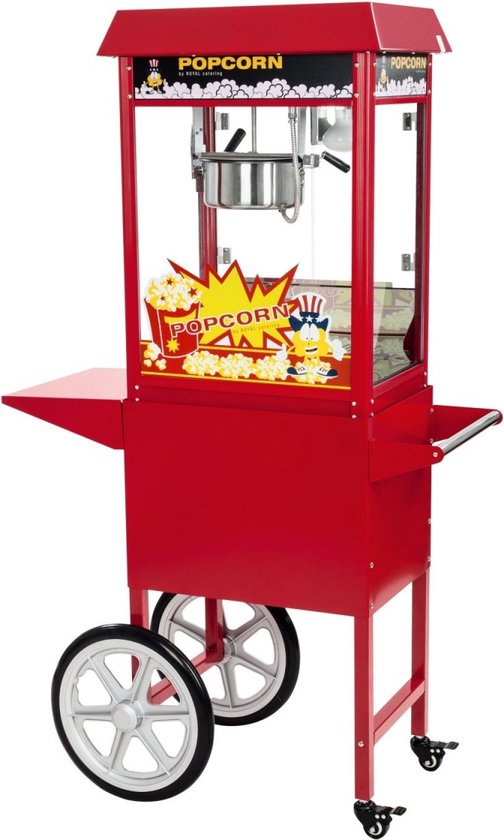 Popcornmachine met kar - Rood - Royal Catering