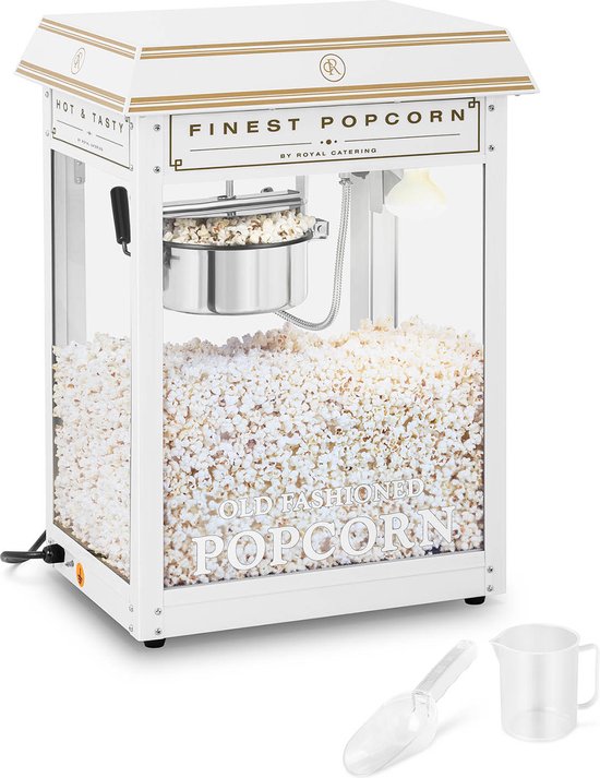 Popcornmachine - wit en goud - Royal Catering