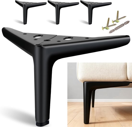 Poten 12 cm, Metalen Poten voor Meubels Set van 4, Moderne DIY Korte Kastpoten, Metalen Poten voor Dressoir, Kast, Nachtkastje, Bank