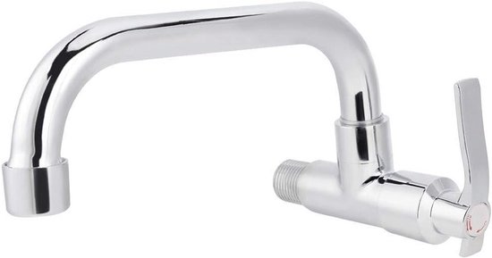 Praktische Muurbevestigde Koper Waterkraan voor Keuken met Ergonomische Handgreep en 20cm Hoogte, Ideaal voor Koud Water Gebruik van Merkloos