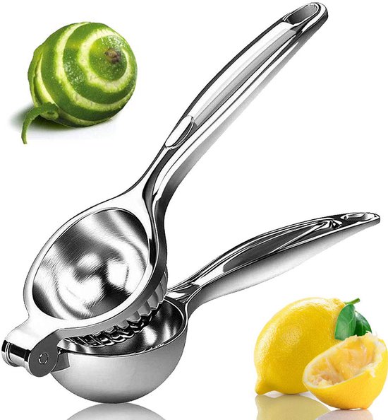 Premium RVS Handmatige Citruspers 22cm - Professionele Citroen/Limoen/Sinaasappel Pers | 304 Roestvrij Staal met Anti-Lek Design | Keukenaccessoire voor Bartenders & Thuisgebruik van Merkloos