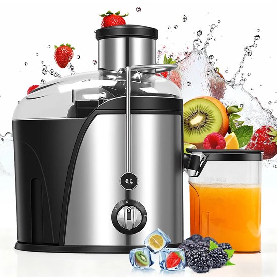 Premium - Sapcentrifuge - Hoge Snelheid - Sap- en Pulp-scheiding - Brede Invoeropening - 2 Snelheden - Fruit Groenten - 400W - Geschikt voor Keuken - Rood Model van Merkloos