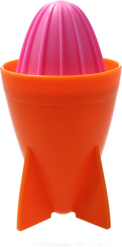 Present Time Citruspers – Sinaasappel Pers 18cm – Juicer Rocket – Matthias Zschlager Design – Sap maker – Oranje van Merkloos