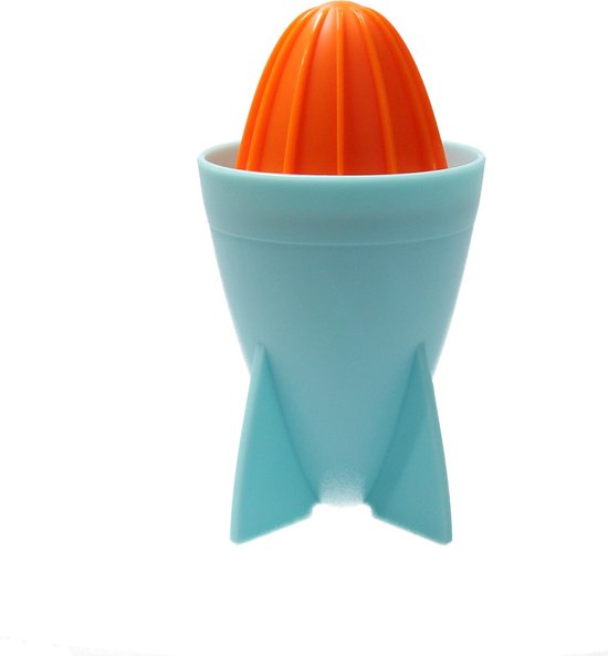 Present Time Citruspers – Sinaasappel Pers 18cm – Juicer Rocket – Matthias Zschlager Design – Sapmaker – Blauw van Merkloos