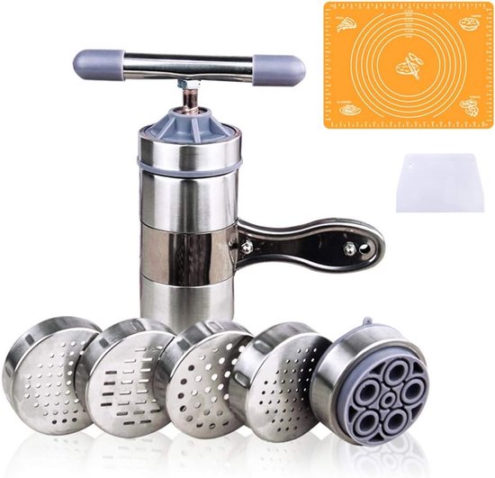 Press Machine Pasta, 5 St Steel Roestvrij Pasta Maker Noddle Juicer Druk Making Machine, Keuken Gereedschap Draagbare Handbediende, Perfecte Spaghetti of Fettuccine #2