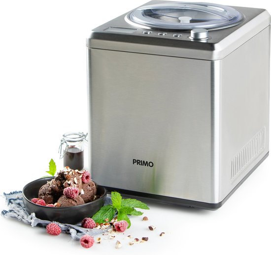 PRIMO PR408IM IJsmachine - IJsmaker - Zelf vriezend - Met Compressor - 2L - Zilver van PRIMO
