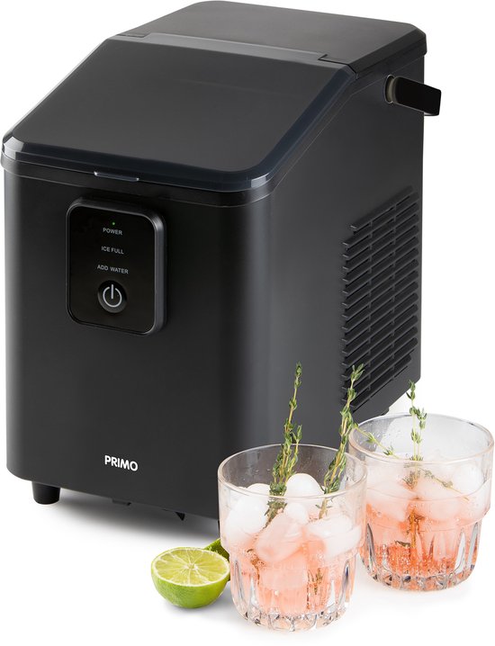 PRIMO PR409IB IJsblokjesmachine - IJsblokjesmaker met IJsschep - 1L - 12kg/24u - 9 min. - Mat zwart van Merkloos