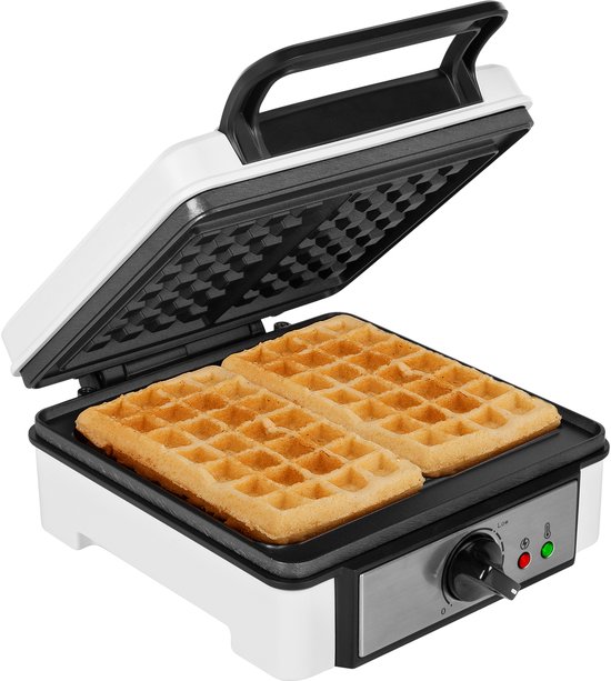 Princess 132397 Wafelijzer - 2 Belgische wafels - 4x7 - Regelbare thermostaat - Anti aanbaklaag - 1200 Watt - 20 x 20 cm - Wit van Princess
