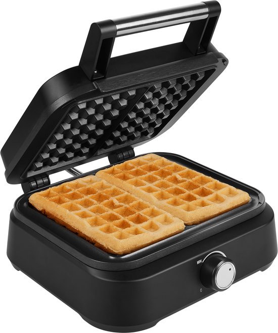 Princess 132398 Wafelijzer - 2 Belgische wafels - 4x7 - Regelbare thermostaat - Anti aanbaklaag - Hoog vermogen - 1500 Watt - 26 x 22 cm - Belgisch Wafelijzer Deluxe - Zwart van Princess