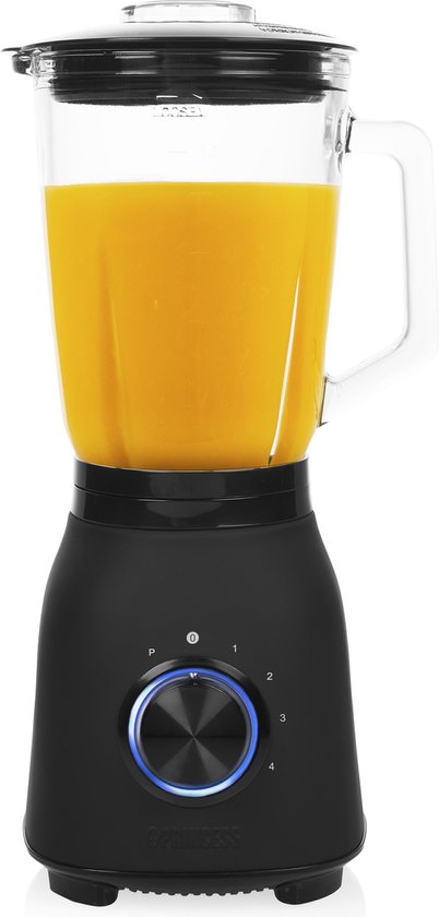 Princess 212092 Black Steel Blender 1000 - vier snelheidsinstellingen - 1.5 L van Princess