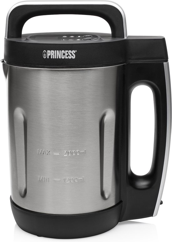 Princess 214002 Soepmaker Family XL – 2 liter– RVS – 6 programma's - 1000W - Blender - Smoothiemaker - yoghurtmaker - Warm en koud gebruik van Merkloos