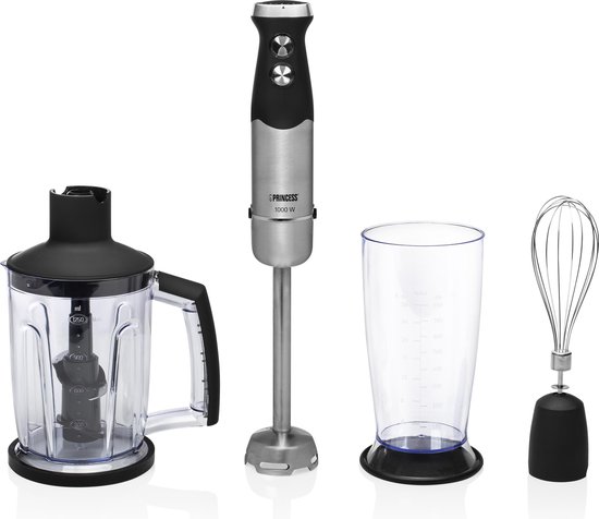 Princess 221221 Staafmixer - Hand blender - Extreem Krachtig – 1000 Watt - 4-in-1 - Staafmixerset van Princess