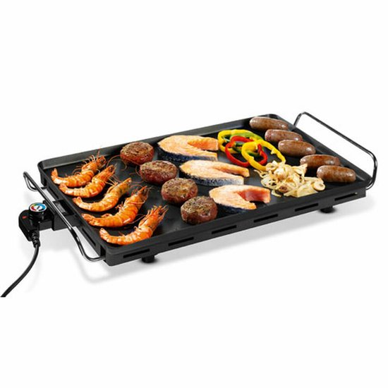 Princess Bakplaat 102325 - Table Chef Classic - Grillplaat - Gourmet - 60x36 cm - 2500W - 2 meter snoer - Regelbare thermostaat - Voor 10 personen - Teppanyaki - voor binnen en buiten