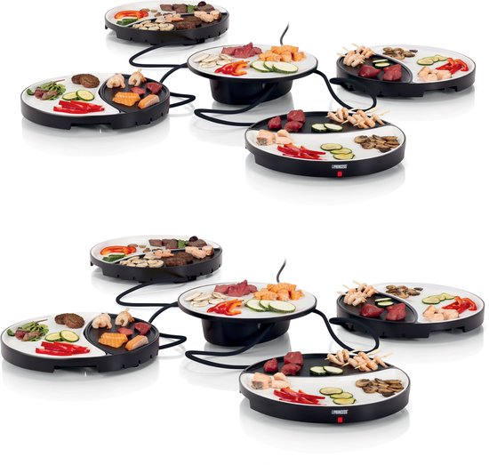 Princess Dinner4All - 8 Personen - Gourmetstel - Grill & Bakplaat - Extra lang 2 meter snoer - Vaatwasserbestendig - PFAS-vrij