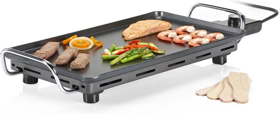 Princess Table Chef Superior Bakplaat 102240 - Gourmet - Grillplaat - Tafelgrill - 46x26 cm - 8 personen - Regelbare thermostaat - 2500W - Teppanyaki - Voor binnen en buiten - 2 meter snoer