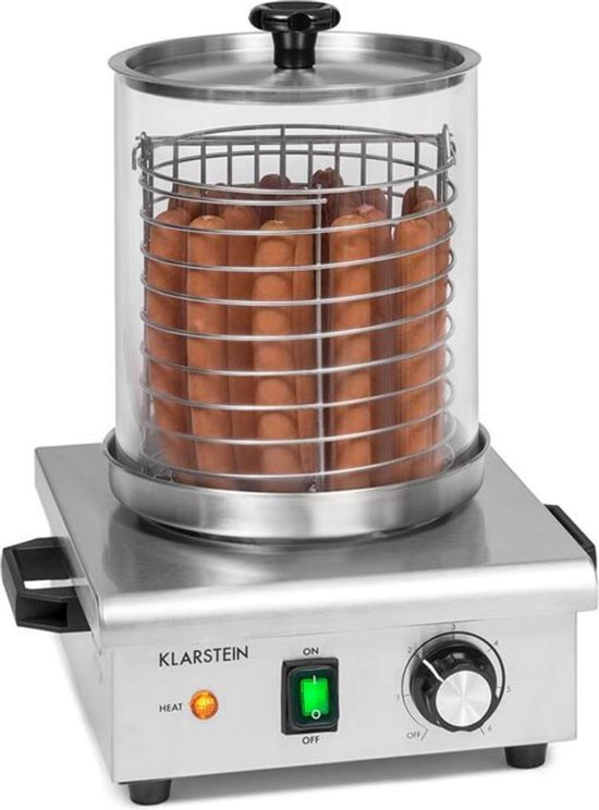 Pro Worstfabriek 450 hotdog maker 450W 5L 30-100°C glas roestvrij staal van Merkloos