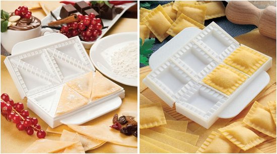 Produkte PANSOTTI & Ravioli deegtassenset, kunststof, wit, 16,5 x 14 x 4 cm, 2 stuks