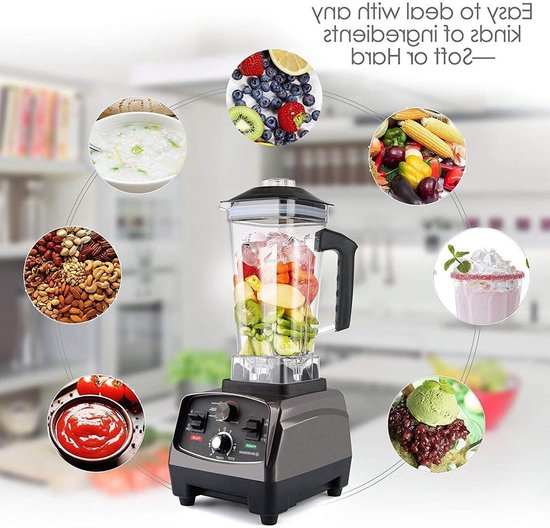 Professionele Blender - Krachtige Mixer - Smoothies Maken - 6 Roestvrijstalen Messen - 170 ml - Zwart