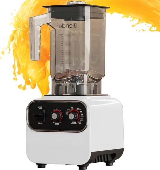 Professionele Blender - Smoothie Blender - Drankjes Maken - 8 Roestvrijstalen Messen - 2L Kan - Wit
