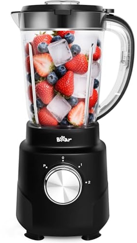 Professionele Blender voor Smoothies en Shakes met 3 Snelheden en 1500 ml Bekers van Merkloos