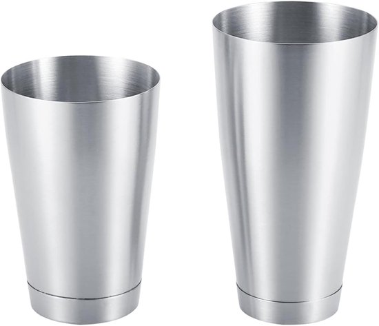 Professionele Boston Cocktailshaker Set van RVS, 600/750ML, Perfect voor Thuis en Bar, Ideaal voor Cocktails en Mixen van Merkloos