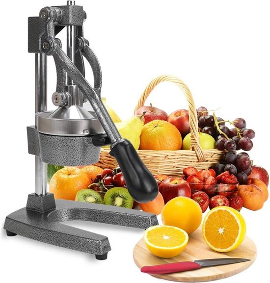Professionele citruspers - handmatige citruspers voor sinaasappels en limoenen - metalen citroenpers - hoogwaardige keuken citruspers (grijs) citruspers