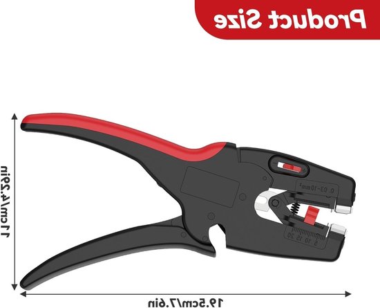 Professionele Elektrische Striptang, 2-in-1 Automatische Striptang met Zelfuitlijnende Klem, Voor Elektrische Kabels, Ideaal voor Huishoudelijk en Professioneel Gebruik, Werkbereik 0.03-10mm²