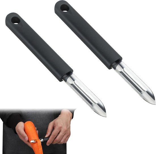 Professionele Groente Schiller Set van 2 – Hoogwaardige RVS Aardappelschiller met Ergonomische Handgreep en Oogverwijderaar voor Cucumber en Wortelen van Merkloos