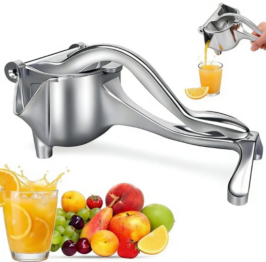 Professionele Handmatige Citruspers - RVS Fruitpers & Sinaasappelpers - Citroenpers - citruspers - sinaasappelpers - Vaatwasserbestendig - Handmatige sapcentrifuge - Zilver van Merkloos