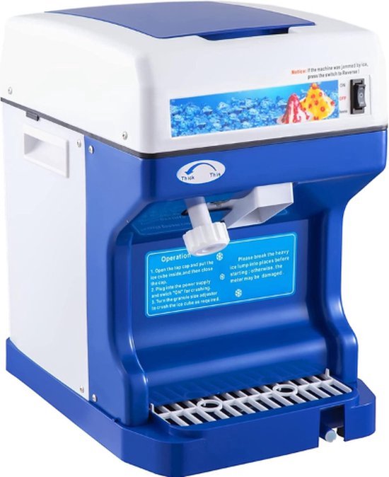 Professionele Ice Crusher – Ijscrusher – Electrisch – Blender – Ijsvergruizer – Ijsmaler – Slush Maker – Slush Puppy Maker – 120KG Per Uur – 250W – Blauw van Pro